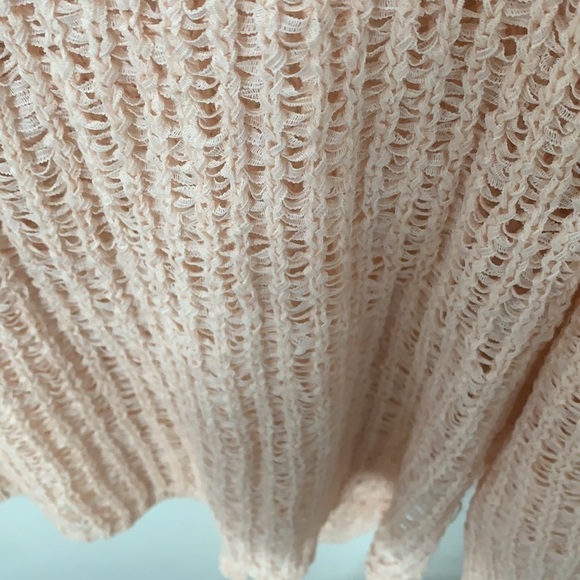 BLUSH PINK CROCHETED LONG SLEEVE TOPS WOMEN SIZE 3X - Picture 7 of 9